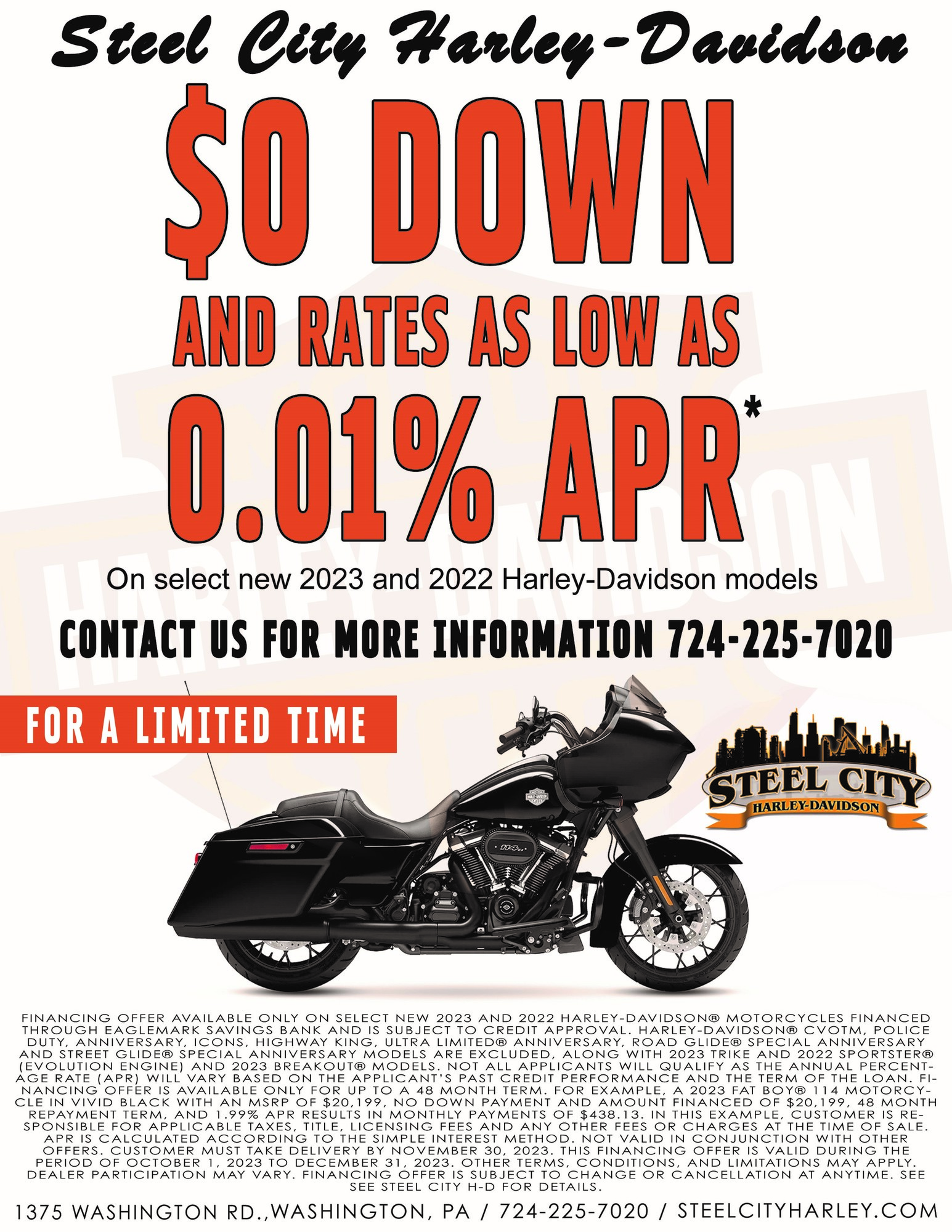 Current Specials Steel City HarleyDavidson® Washington Pennsylvania